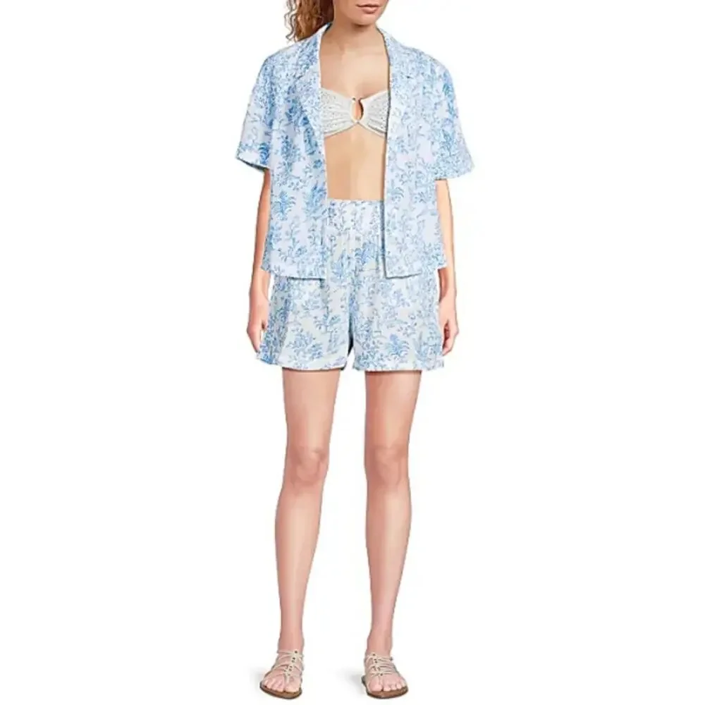 Lilly Pulitzer Women's Resort White Montee Cover-Up Shirt Tall Size M - Picture 2 of 11
